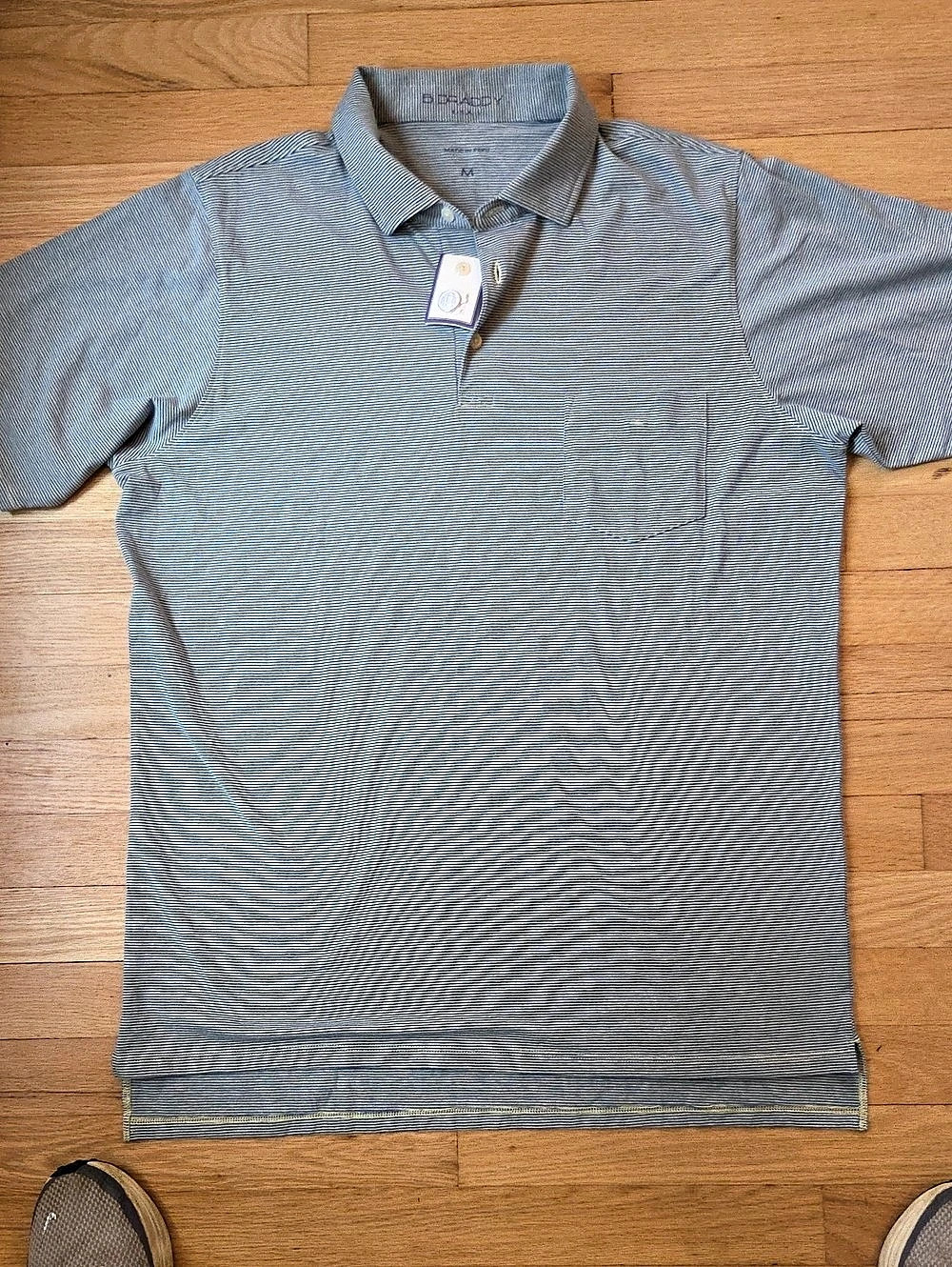 NWT B. Draddy Striped Peruvian Cotton Golf Polo Shirt - Men's Size M